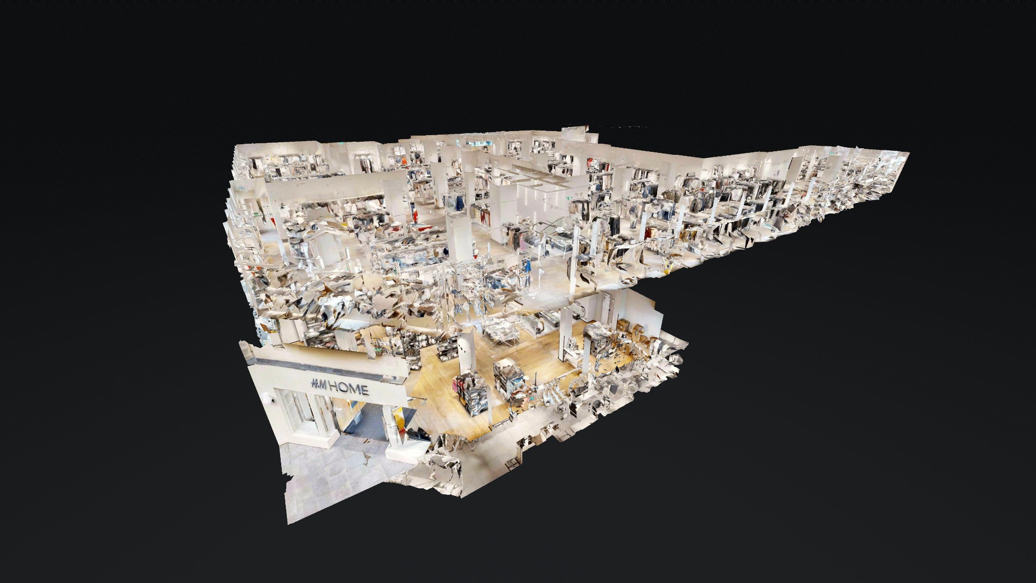 Matterport dollhouse view showing the multiple floors of H&M Exeter
