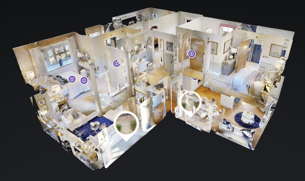 Matterport dollhouse view showing the room layout of The Belfry