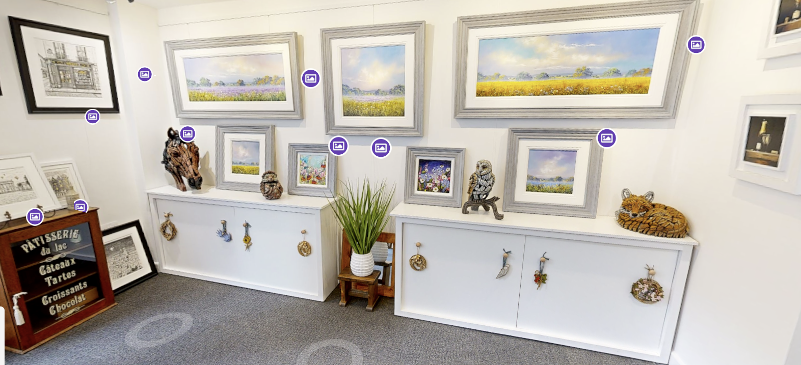 Martock Gallery virtual tour with points of interest beside the artwork